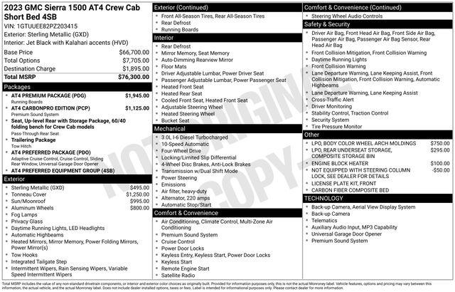 2023 GMC Sierra 1500 4WD Crew Cab Short Box AT4