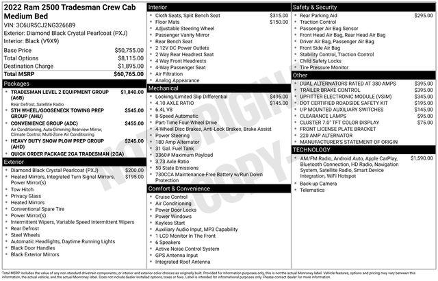2022 Ram 2500 Tradesman Crew Cab 4x4 6'4" Box