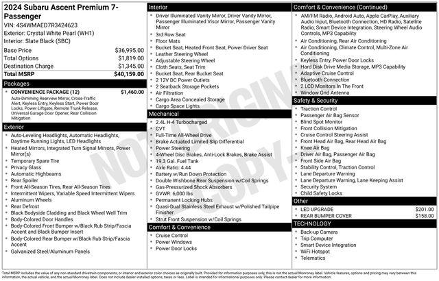 2024 Subaru Ascent Premium 7-Passenger