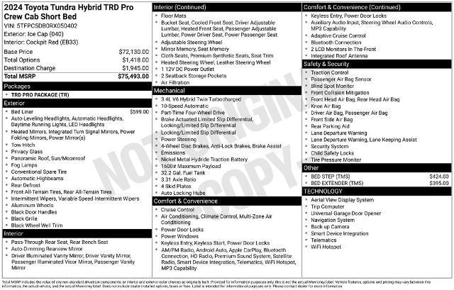 2024 Toyota Tundra TRD Pro 4WD