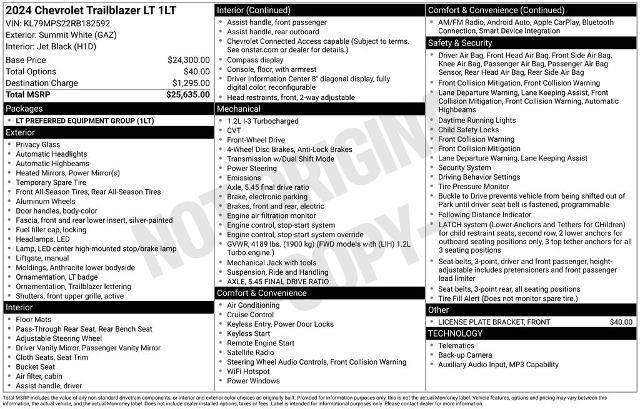 2024 Chevrolet TrailBlazer FWD LT