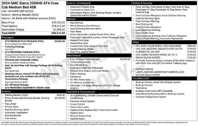 2024 GMC Sierra 2500HD 4WD Crew Cab Standard Bed AT4
