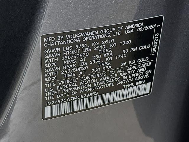2021 Volkswagen Atlas 3.6 V6 SE w/ Technology R-Line