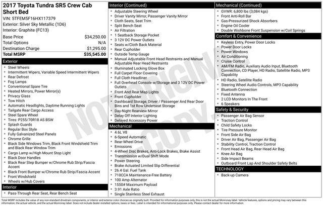 2017 Toyota Tundra SR5 4.6L V8