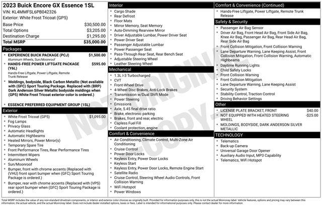 2023 Buick Encore GX Essence FWD