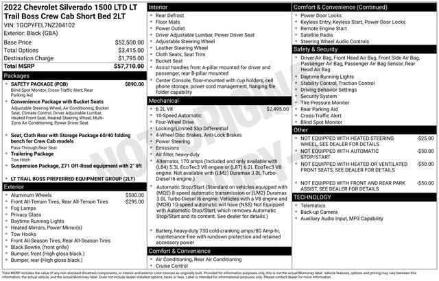2022 Chevrolet Silverado 1500 4WD Crew Cab Short Bed LT Trail Boss