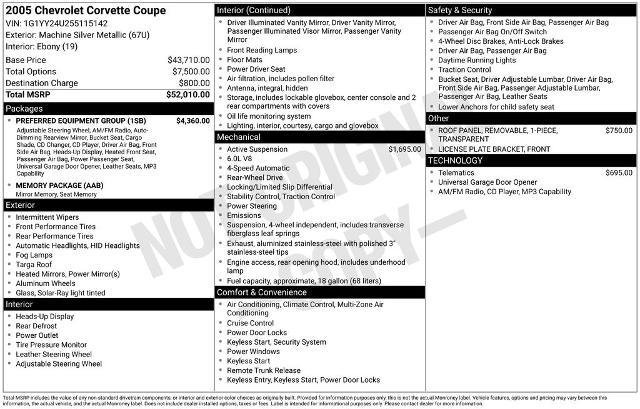 2005 Chevrolet Corvette Base