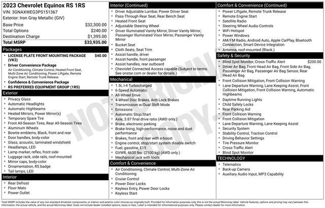 2023 Chevrolet Equinox AWD RS