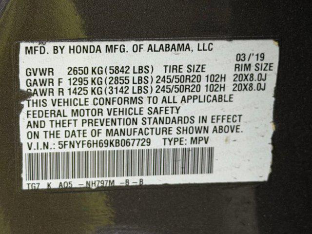 2019 Honda Pilot Touring