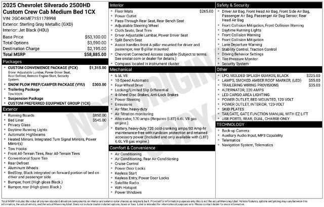2025 Chevrolet Silverado 2500HD 4WD Crew Cab Standard Bed Custom