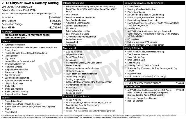 2013 Chrysler Town & Country Touring