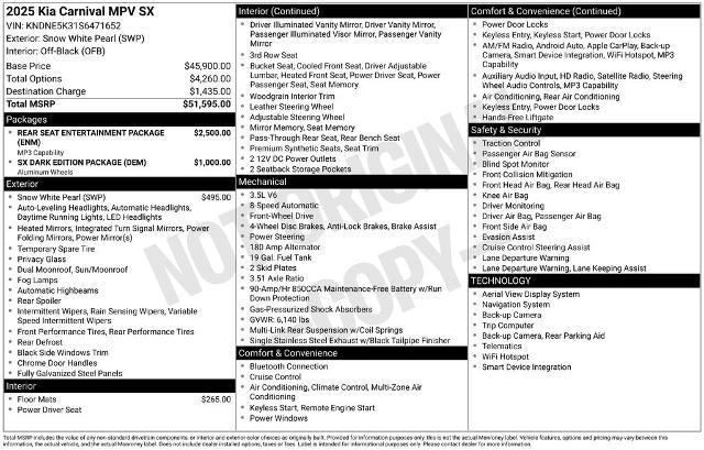 2025 Kia Carnival MPV SX