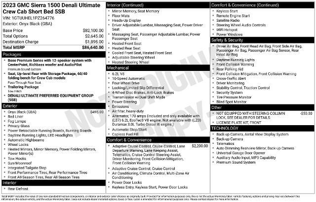 2023 GMC Sierra 1500 4WD Crew Cab Short Box Denali Ultimate