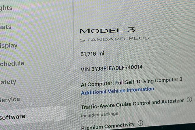 2020 Tesla Model 3 Standard Range Rear-Wheel Drive
