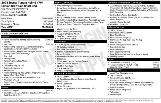 2024 Toyota Tundra 1794 Edition 4WD