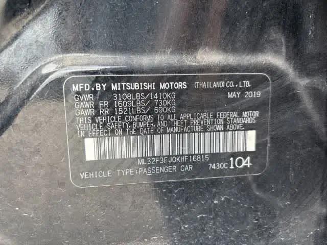 2019 Mitsubishi Mirage G4 ES