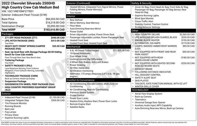 2022 Chevrolet Silverado 2500HD High Country