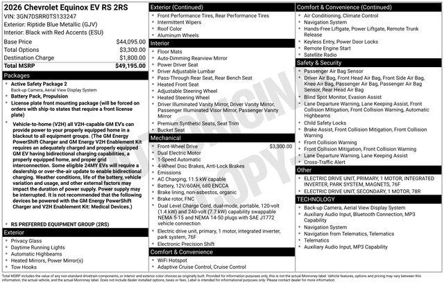 2026 Chevrolet Equinox RS, FWD