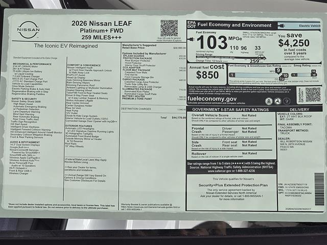 2026 Nissan LEAF PLATINUM+