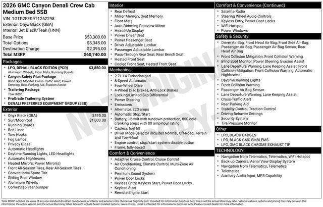 2026 GMC Canyon Denali, 4WD