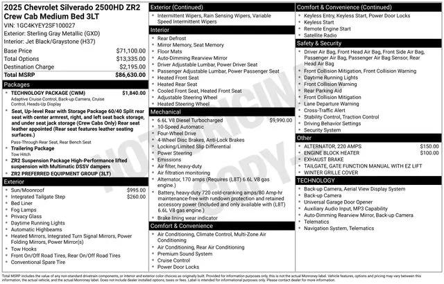 2025 Chevrolet Silverado 2500HD 4WD Crew Cab Standard Bed ZR2