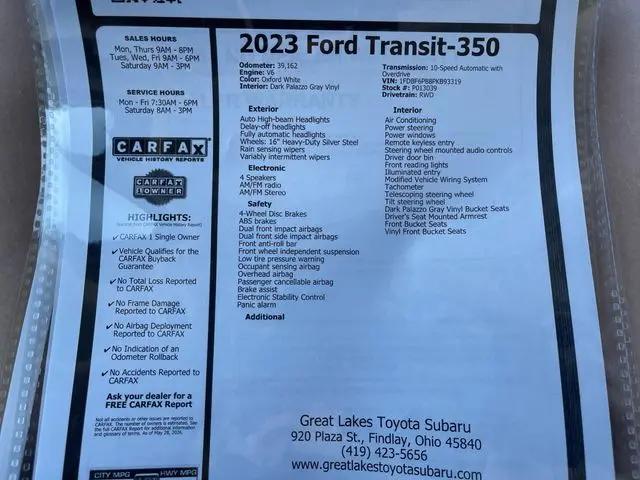 2023 Ford Transit Cutaway T-350