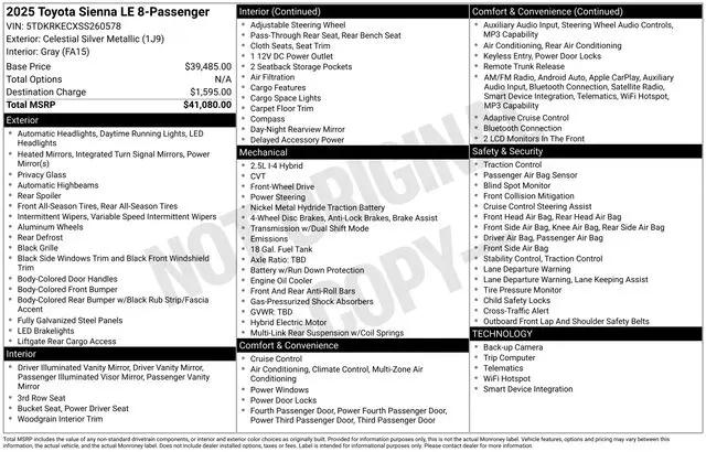 2025 Toyota Sienna LE