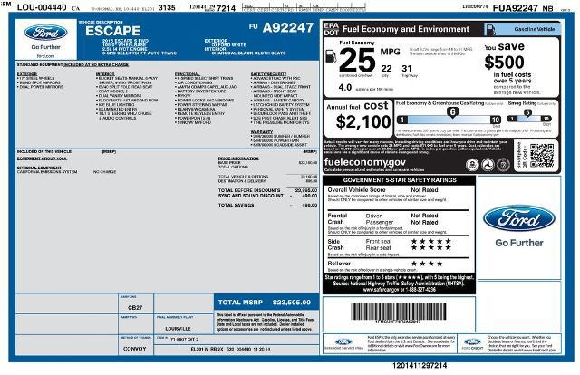 2015 Ford Escape S