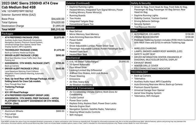 2023 GMC Sierra 2500HD 4WD Crew Cab Standard Bed AT4