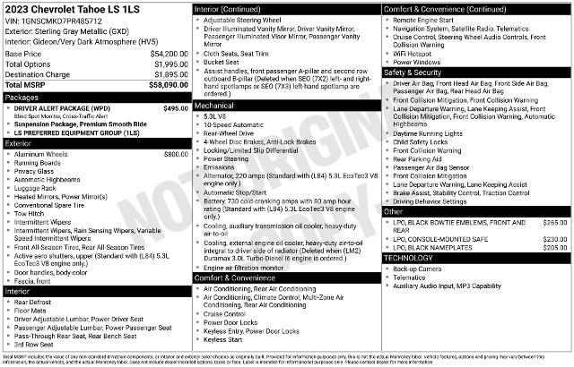 2023 Chevrolet Tahoe 2WD LS