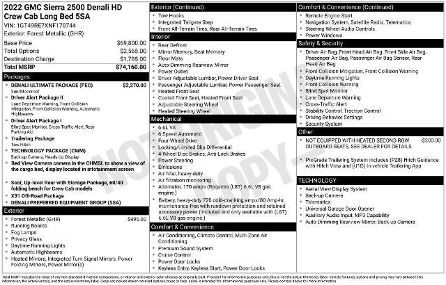 2022 GMC Sierra 2500HD 4WD Crew Cab Long Bed Denali