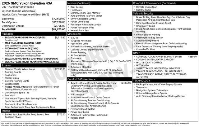 2026 GMC Yukon 4WD Elevation