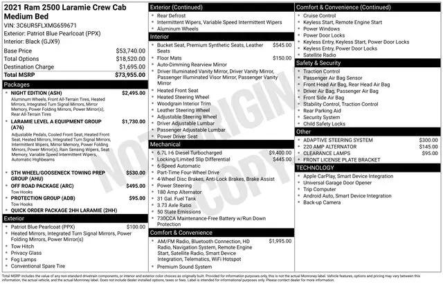 2021 Jeep Ram 2500 Laramie Crew Cab 4x4 6'4" Box