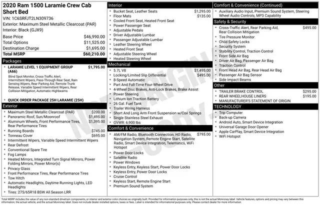 2020 Ram 1500 Laramie Crew Cab 4x4 5'7" Box