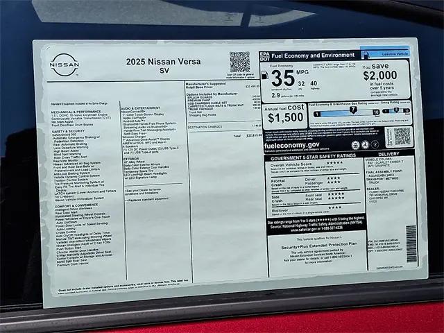 2025 Nissan Versa 1.6 SV