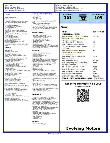 2023 Mercedes-Benz EQS 450+ EQS 450