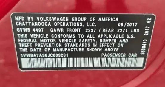 2018 Volkswagen Passat 2.0T SE