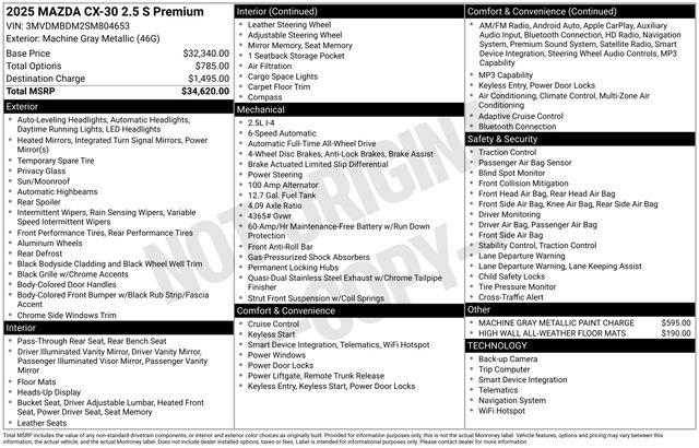 2025 Mazda CX-30 2.5 S Premium Package