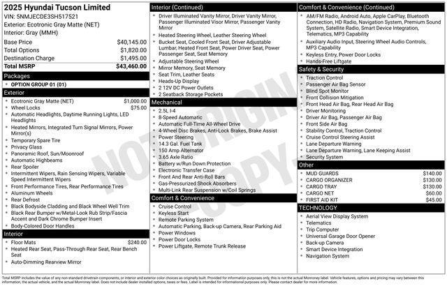 2025 Hyundai Tucson Limited