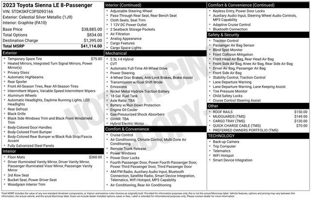 2023 Toyota Sienna LE