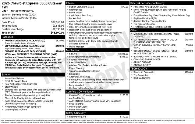 2026 Chevrolet Express Cutaway Work Van
