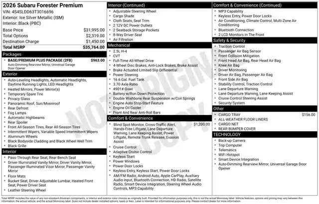 2026 Subaru Forester Premium