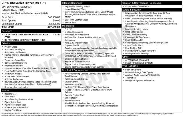 2025 Chevrolet Blazer AWD RS