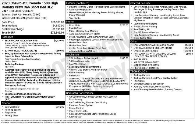 2023 Chevrolet Silverado 1500 4WD Crew Cab Short Bed High Country