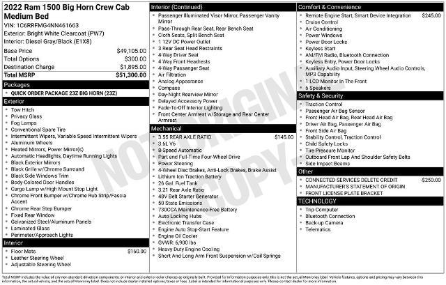 2022 Ram 1500 Big Horn Crew Cab 4x4 6'4" Box