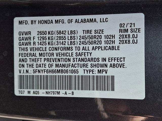 2021 Honda Pilot AWD Touring 7 Passenger