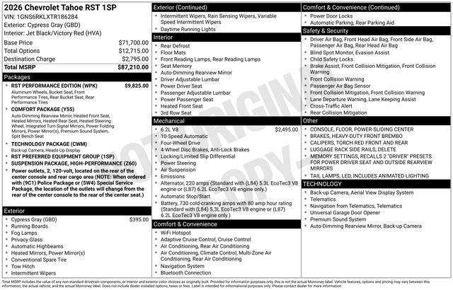 2026 Chevrolet Tahoe 4WD RST