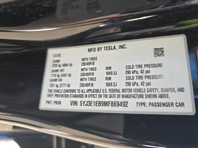 2021 Tesla Model 3 Long Range