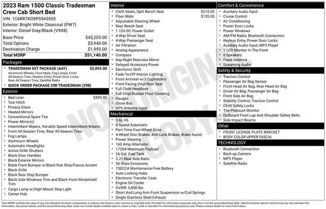 2023 Ram 1500 Classic Tradesman Crew Cab 4x4 5'7" Box