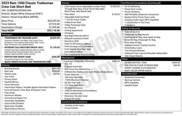 2023 Ram 1500 Classic Tradesman Crew Cab 4x4 5'7" Box